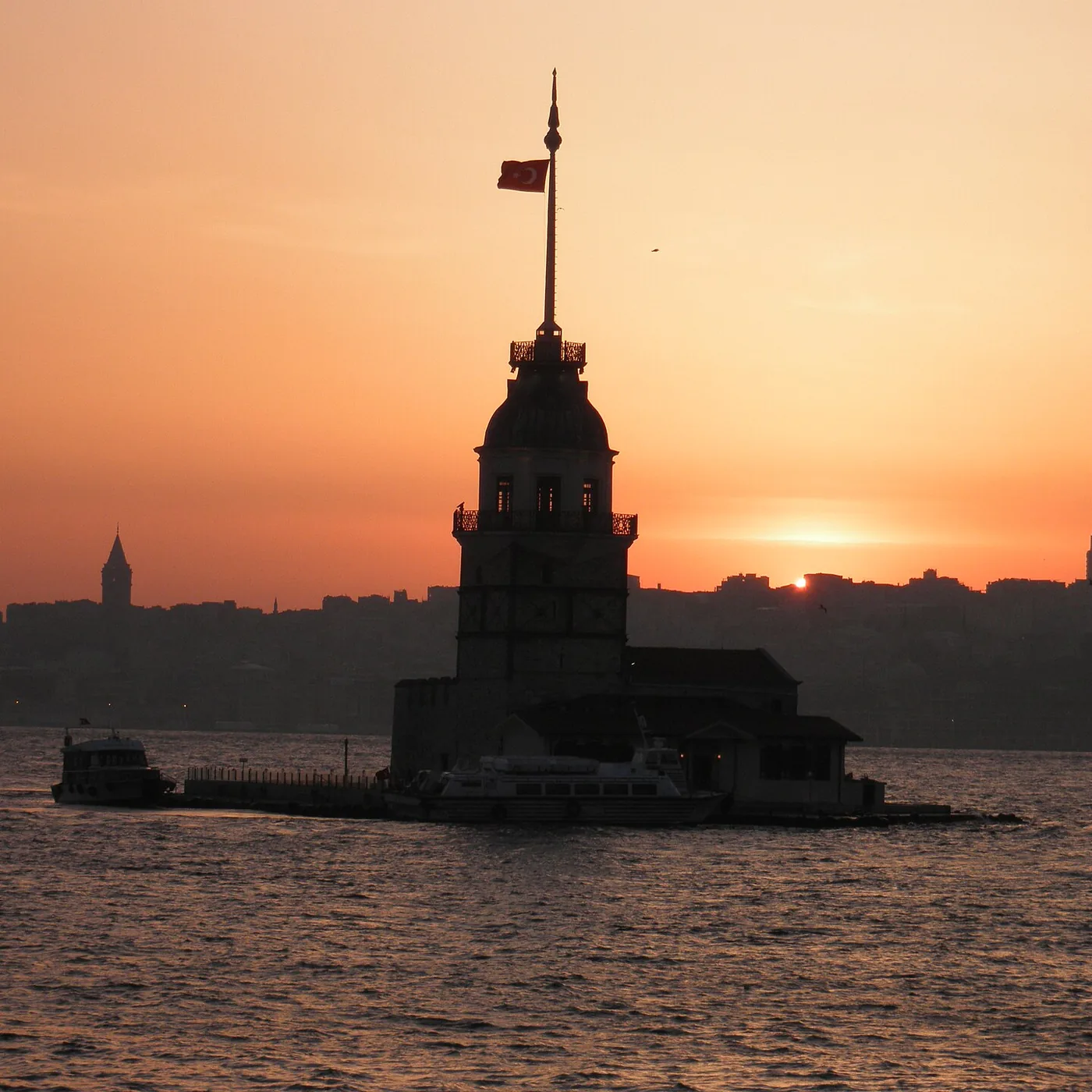 The Maiden’s Tower on the Bosphorus at sunset